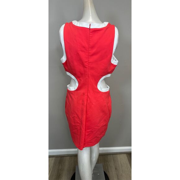 STAUD Dolce Contrast Cut Out Mini Dress Size L $245 - Picture 7 of 9